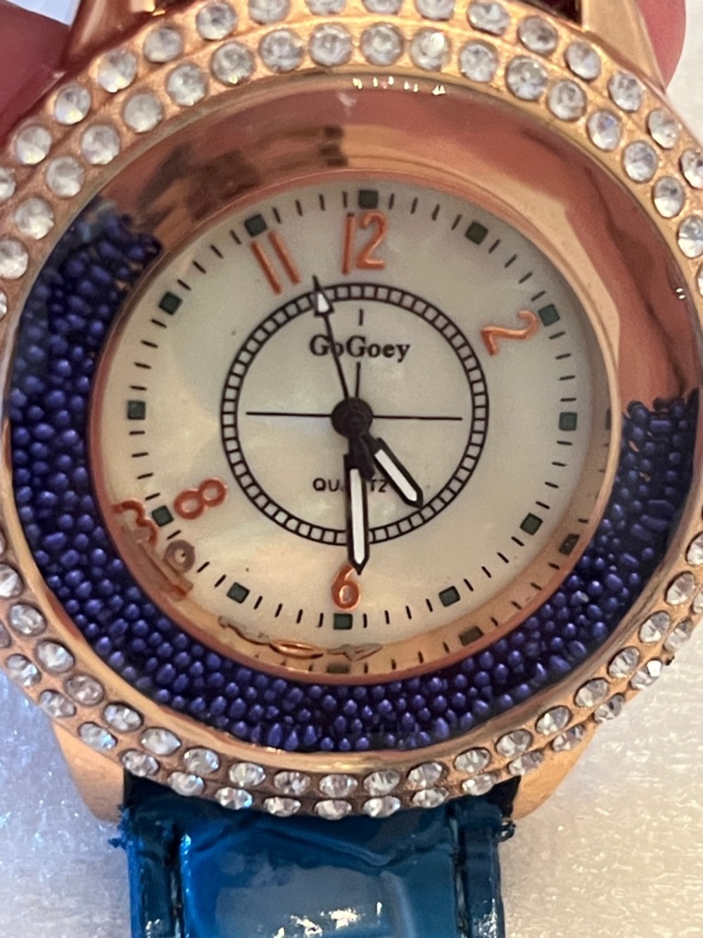 Go Goey Women's Blue Crystal Accent Fashion Watch